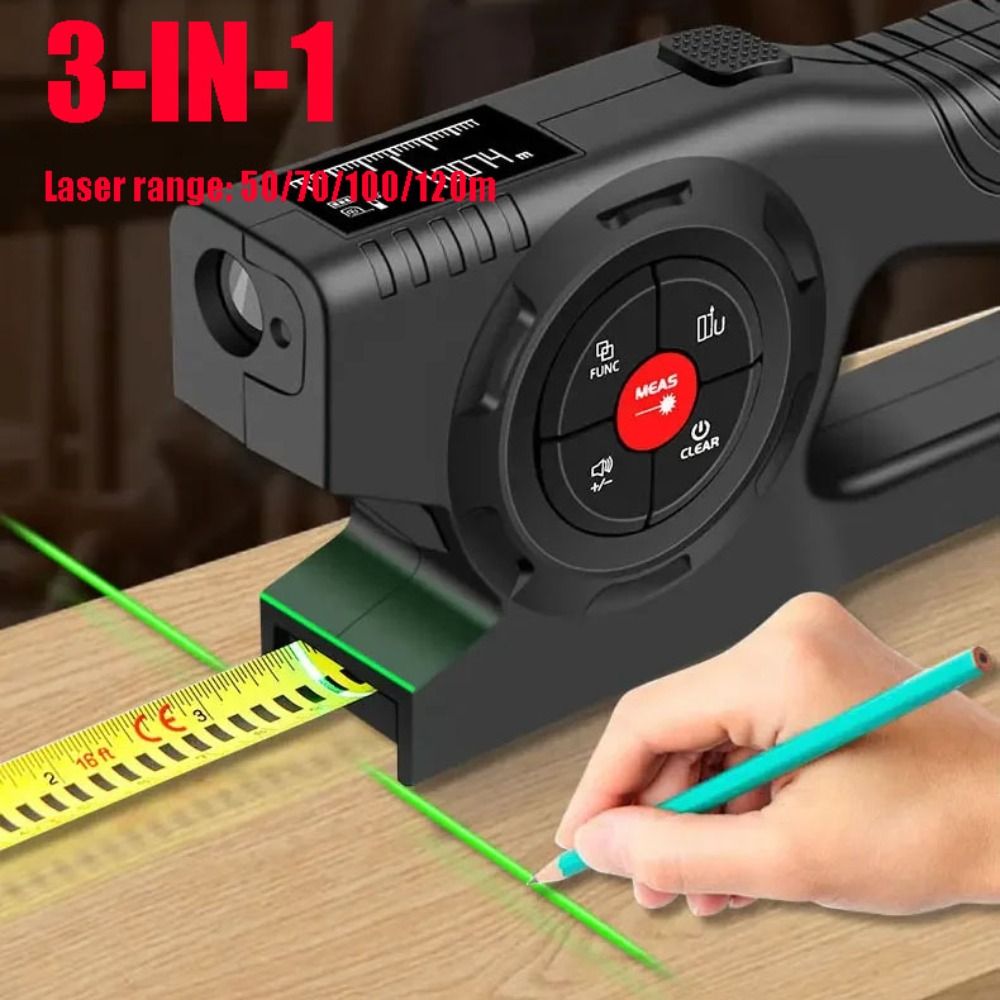 Industrial Laser Cleaner - 3-in-1 Laser-Messband Einziehbares Wiederaufladbares Digitales Maßband