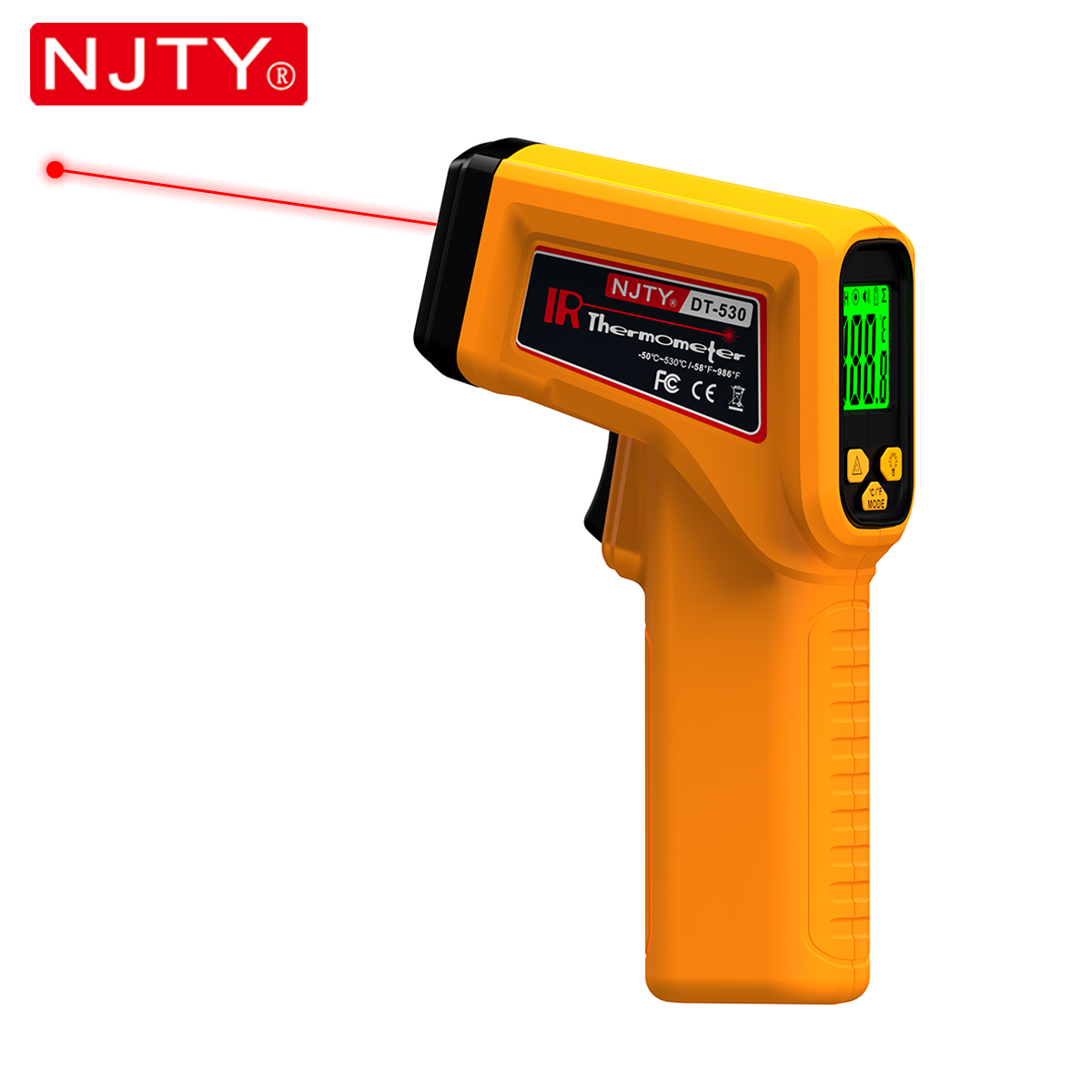 Industrial Laser Thermometer Gun - NJTY Infrarot-Thermometer, Laser, berührungslose Temperaturpistole, industriell,