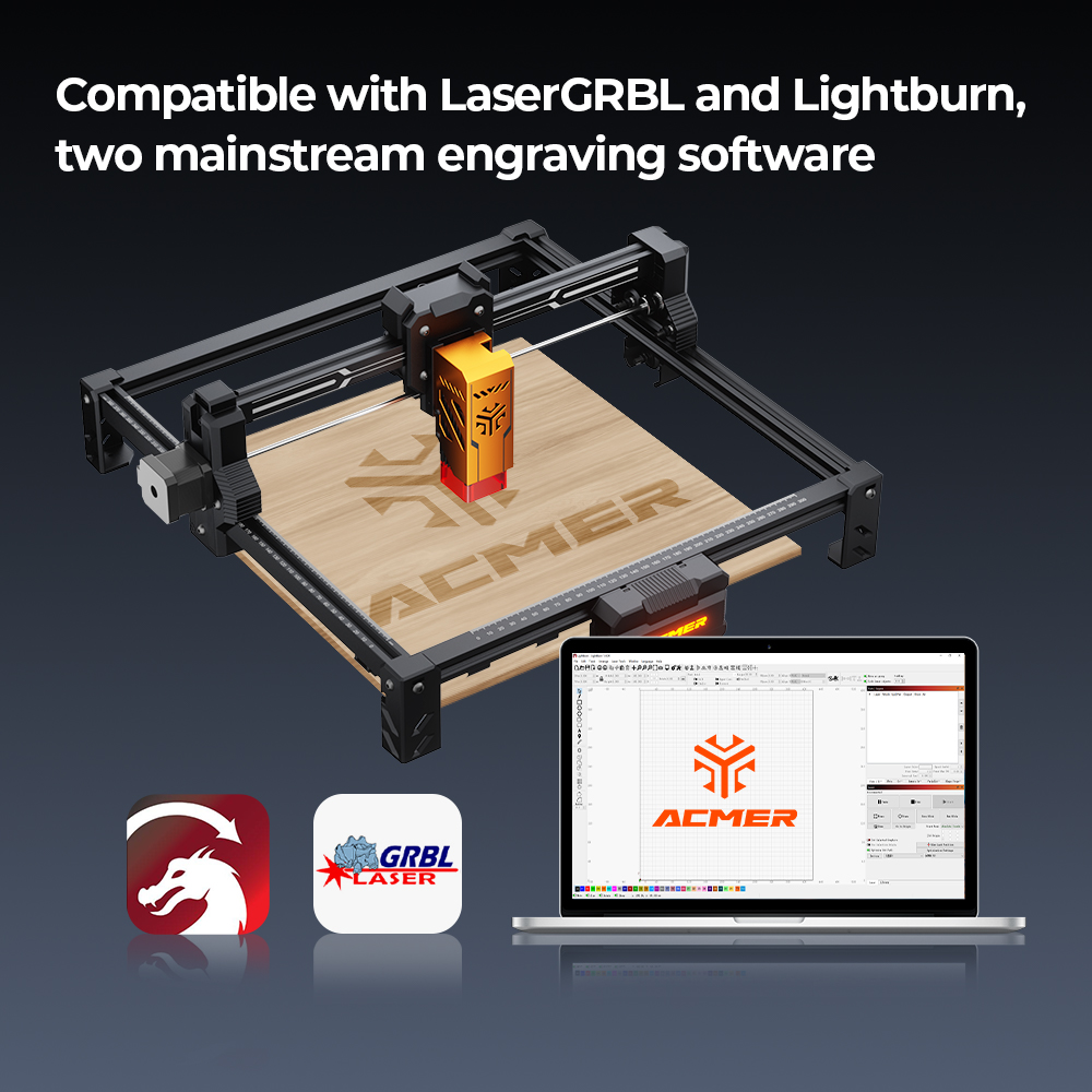 Industrial Laser Printing Machine - ACMER S2 12W Laser-Graviermaschine und Schneidemaschine