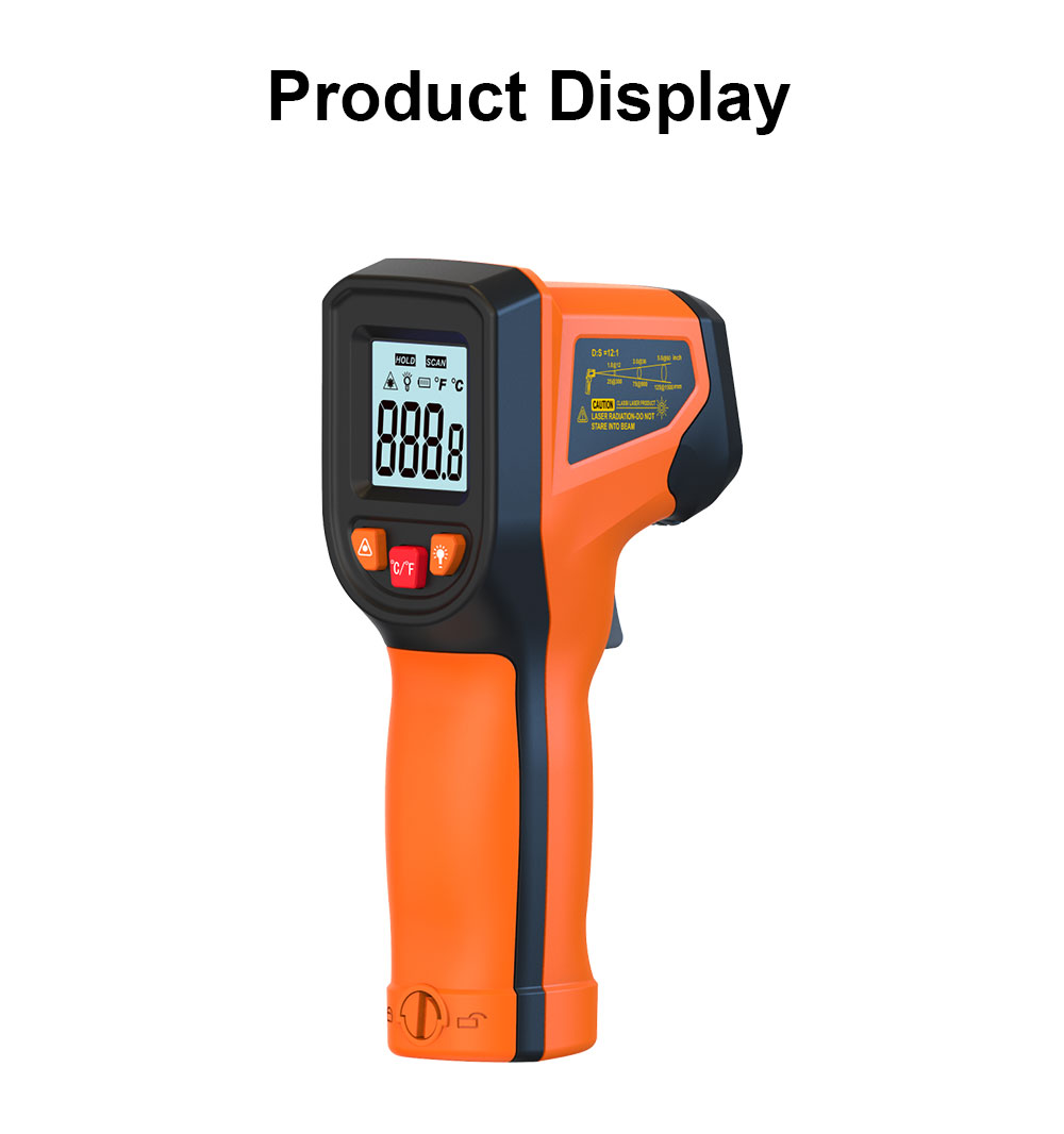 Industrial Laser Thermometer Gun - T600 T600A Digitales Infrarot-Thermometer (-50°C bis