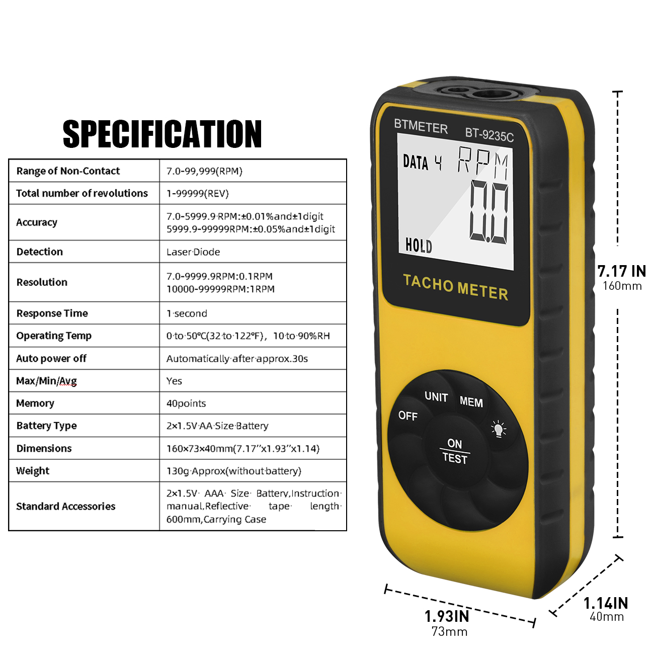 Digitaler Laser-Tachometer Ber – Industrial Laser Tachometer Bewertung und Preis