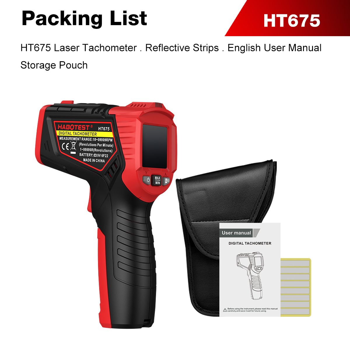 HABOTEST HT675 Berührungsloser – Industrial Laser Tachometer Bewertung und Preis