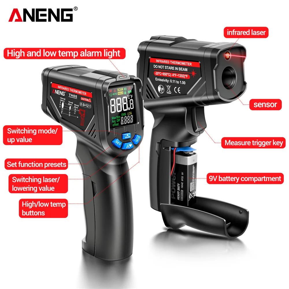 Sensorpistolen-Temperaturmessg – Industrial Laser Thermometer Gun Bewertung und Preis